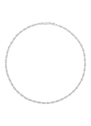 Main View - Click To Enlarge - SSIL - Rhodium Pleated Silver X Row Chain Necklace