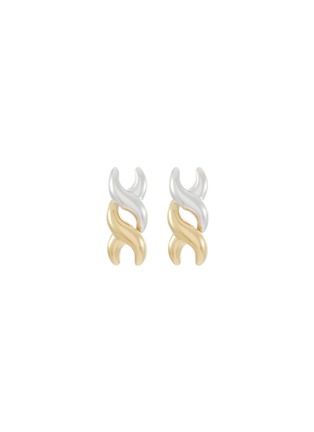 Main View - Click To Enlarge - SSIL - 14K Gold Plated & Rhodium Brass X Link Earrings