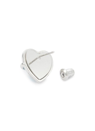 Detail View - Click To Enlarge - SSIL - Rhodium Plated Brass Stone Heart Stud Earrings