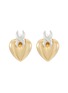 Main View - Click To Enlarge - SSIL - 14K Gold Plated & Rhodium Brass X Heart Stud Earrings