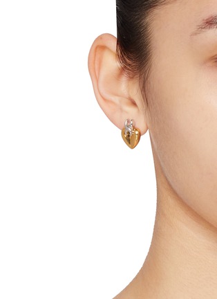 Figure View - Click To Enlarge - SSIL - 14K Gold Plated & Rhodium Brass X Heart Stud Earrings