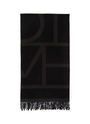 Detail View - Click To Enlarge - TOTEME - Monogram Jacquard Wool Scarf