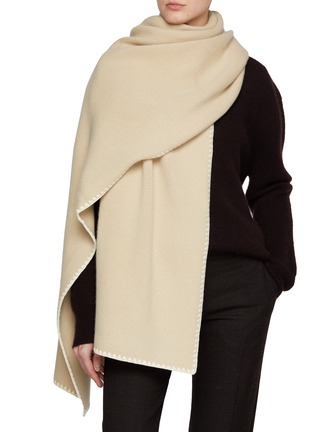 Figure View - Click To Enlarge - TOTEME - Embroidered Wool Cashmere Cotton Scarf