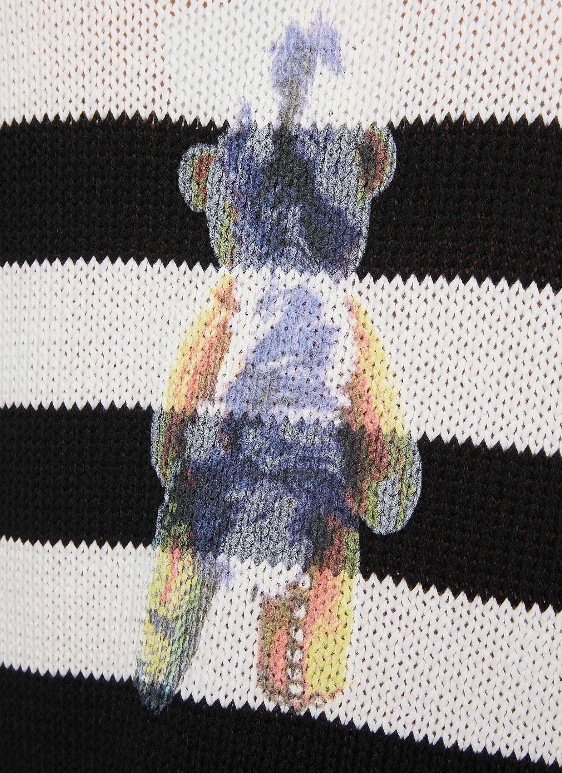 Trippy Punk Teddy Striped Cotton Blend Sweater - Thumbnail 4