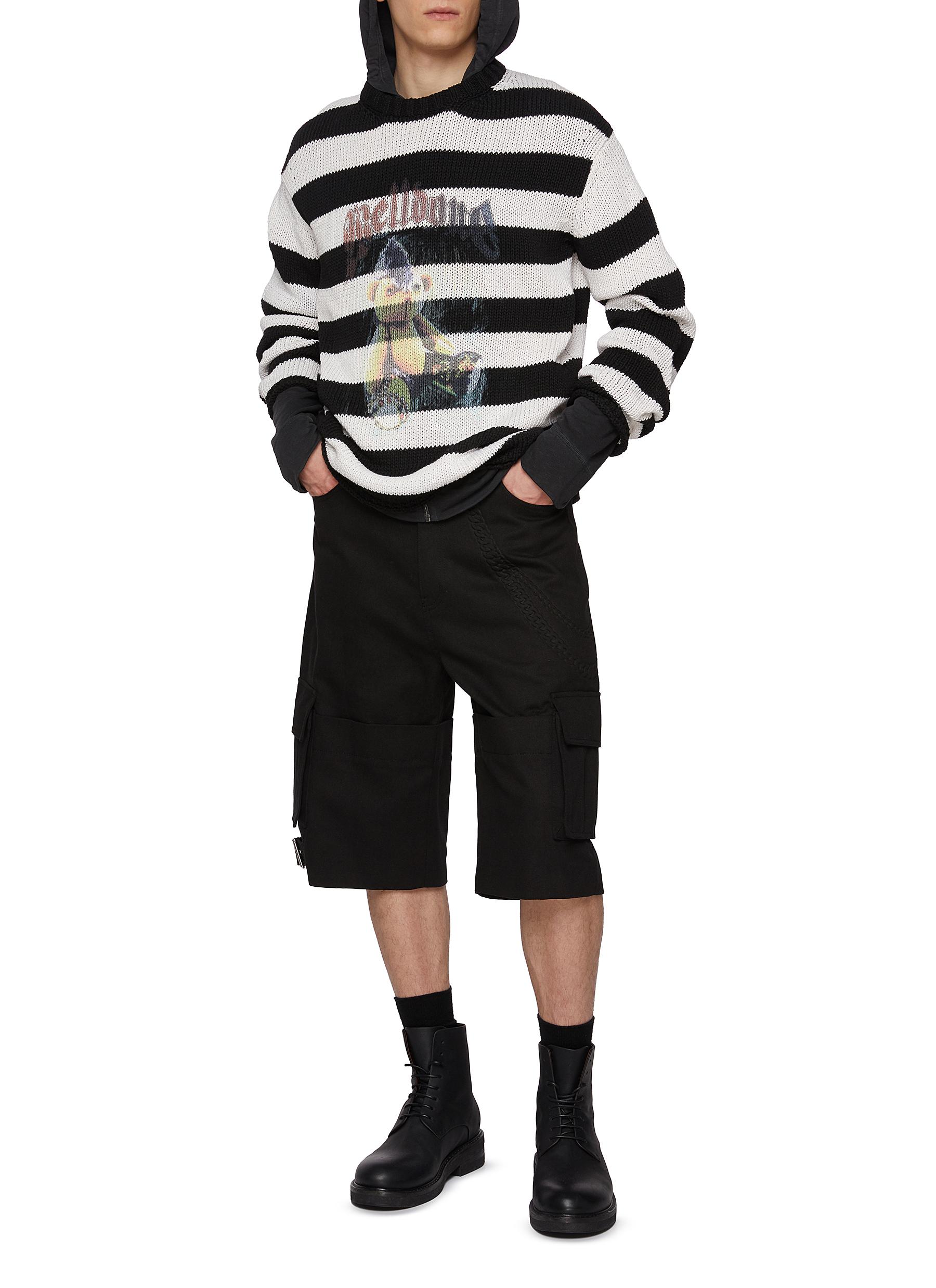 Trippy Punk Teddy Striped Cotton Blend Sweater - Thumbnail 2