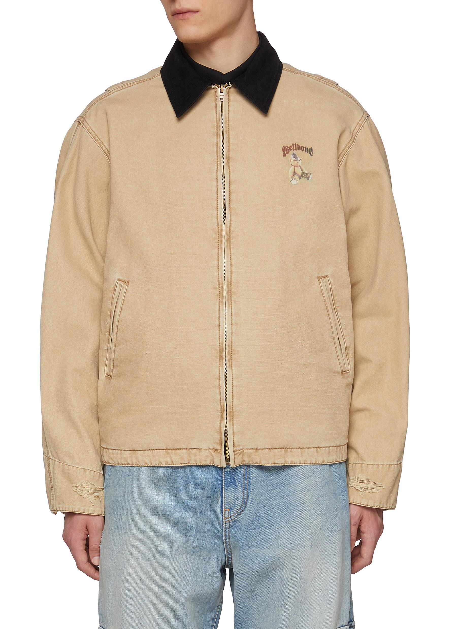 WE11DONE | Punk Teddy Contrast Collar Cotton Jacket | Men