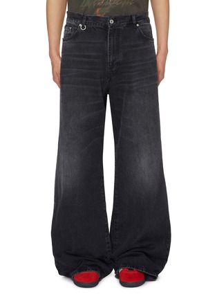 Main View - Click To Enlarge - WE11DONE - Dark Washed Wide Leg Jeans