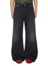 Main View - Click To Enlarge - WE11DONE - Dark Washed Wide Leg Jeans