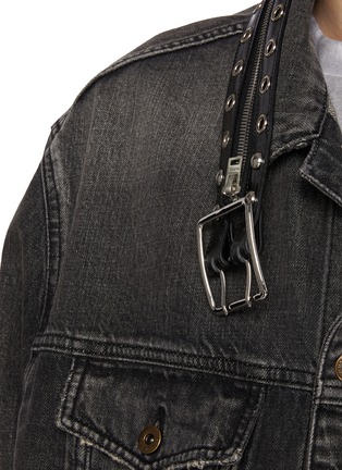  - WE11DONE - Leather Belt Collar Denim Trucker Jacket