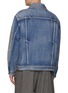 Back View - Click To Enlarge - WE11DONE - Blaze Logo Flame Sleeves Denim Trucker Jacket