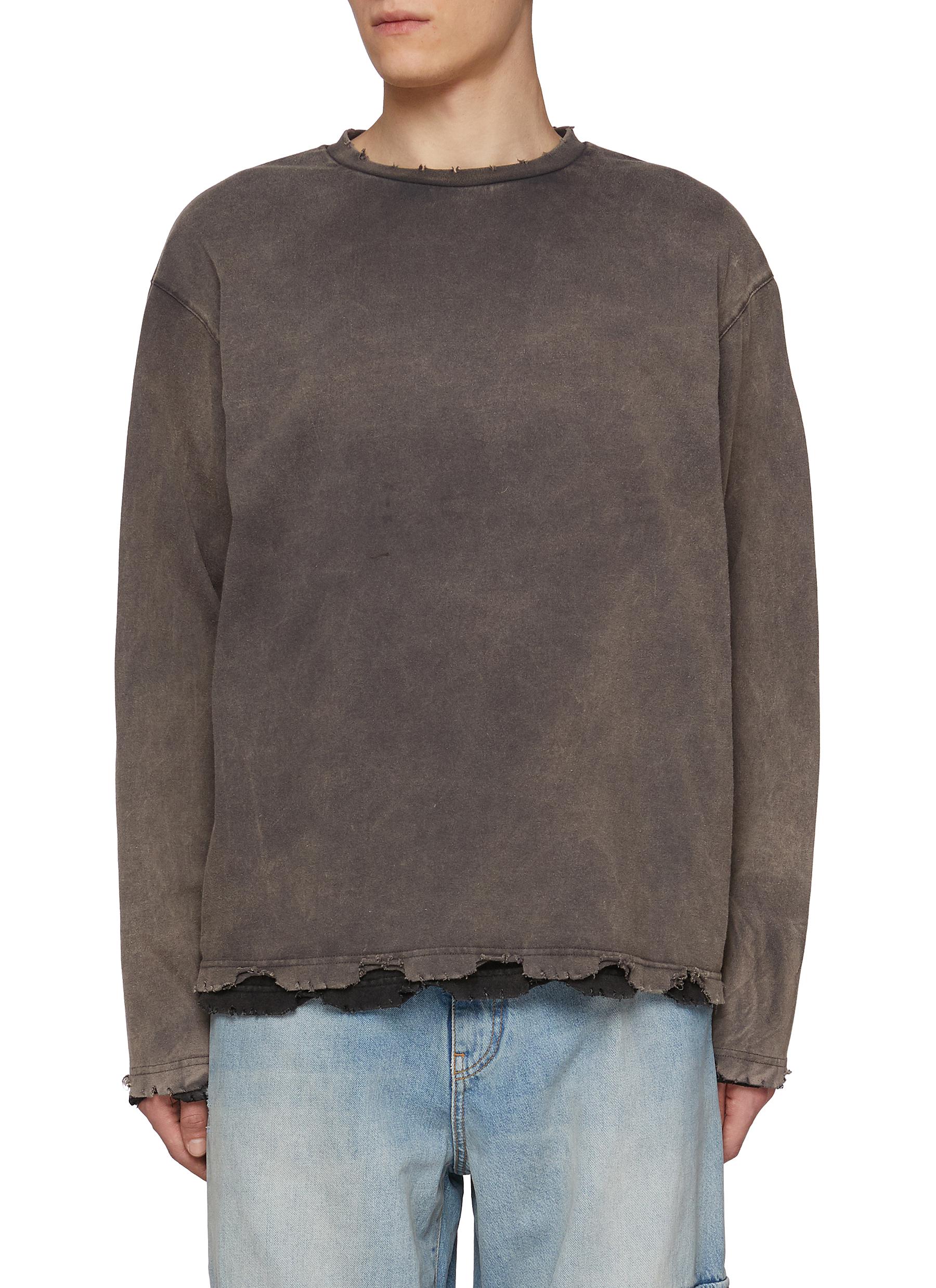 Distressed Edges Layered Flame Graphic Print Cotton T-Shirt
