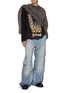 Figure View - Click To Enlarge - WE11DONE - Distressed Edges Layered Flame Graphic Print Cotton T-Shirt