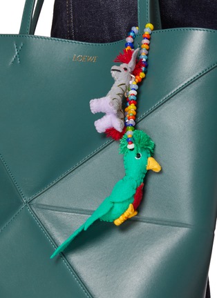 Front View - Click To Enlarge - BUNNY SHAPIRO - Animalito Parrot Bag Charm — Green