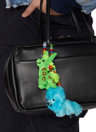 Front View - Click To Enlarge - BUNNY SHAPIRO - Animalito Giraffe Bag Charm — Green