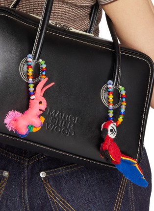 Front View - Click To Enlarge - BUNNY SHAPIRO - Animalito Rabbit Bag Charm — Neon Pink