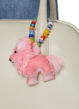 Front View - Click To Enlarge - BUNNY SHAPIRO - Animalito Lion Bag Charm — Light Pink