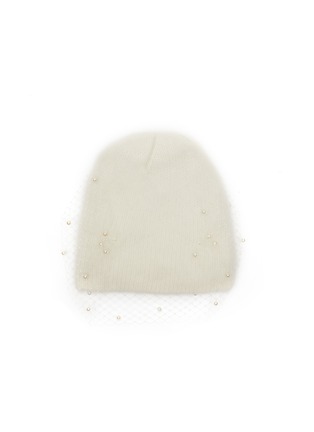 Figure View - Click To Enlarge - JENNIFER BEHR - Faux Pearl Voilette Knit Beret