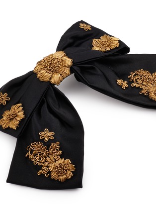 Detail View - Click To Enlarge - JENNIFER BEHR - Lorenza Emberoidered Floral Bow Barrette