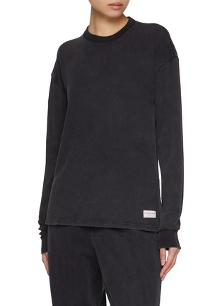 Figure View - Click To Enlarge - ALEXANDERWANG - Bodywear Long Sleeve Waffle Knit Top