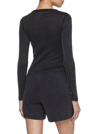 Back View - Click To Enlarge - ALEXANDERWANG - Ribbed Crewneck Cotton T-Shirt