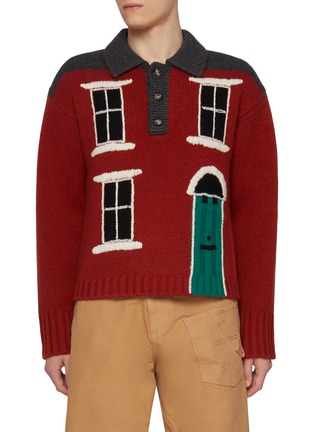 Main View - Click To Enlarge - JW ANDERSON - House Knit Polo Wool Sweater