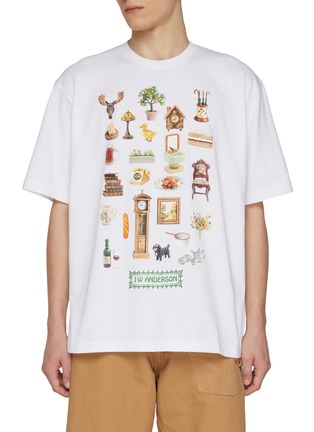 Main View - Click To Enlarge - JW ANDERSON - Diorama Print Cotton T-shirt