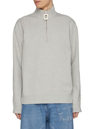 Main View - Click To Enlarge - JW ANDERSON - Half Zip Cotton Sweater