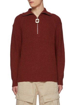 Main View - Click To Enlarge - JW ANDERSON - Oversized Collar Half Zip Sweater