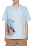 Main View - Click To Enlarge - JW ANDERSON - Camp Collar Balloon Embellishment Linen Cotton Shirt