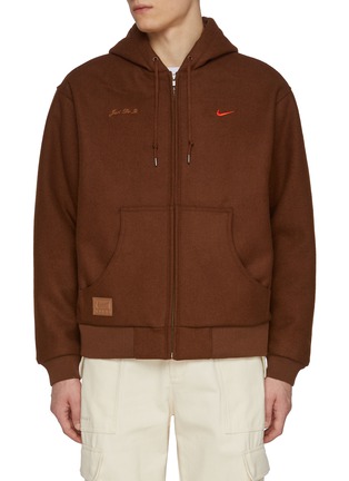 Main View - Click To Enlarge - NIKE - Zip Up Wool Blend Hoodie