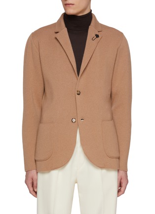 Main View - Click To Enlarge - LARDINI - Single Breasted Cashmere Knit Blazer