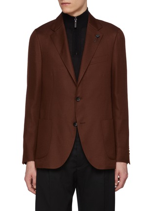 Main View - Click To Enlarge - LARDINI - Single Breasted Cashmere Wool Silk Blazer