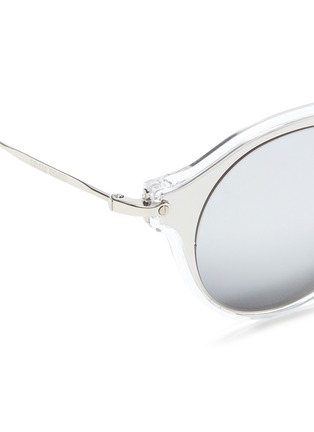 Detail View - Click To Enlarge - MIU MIU - Metal inlay acetate round mirror sunglasses