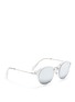 Figure View - Click To Enlarge - MIU MIU - Metal inlay acetate round mirror sunglasses