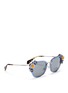 Figure View - Click To Enlarge - MIU MIU - 'Catwalk' jewelled acetate and metal square sunglasses