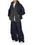 Figure View - Click To Enlarge - JUUN.J - Oversized Oil Treatment Denim Hoodie