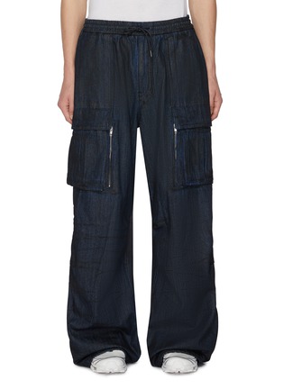 Main View - Click To Enlarge - JUUN.J - Dark Wash Drawstring Cargo Jeans