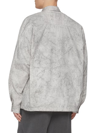 Back View - Click To Enlarge - JUUN.J - Coal Wash Hidden Placket Cotton Coach Shirt