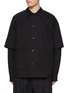 Main View - Click To Enlarge - JUUN.J - Layered Sleeve Pocket Cotton Blend Shirt