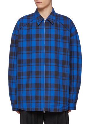 Main View - Click To Enlarge - JUUN.J - Reversible Zip Up Checkered Shirt Jacket