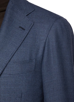  - RING JACKET - Notch Lapel Stitched Detail Wool Blazer