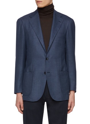 Main View - Click To Enlarge - RING JACKET - Notch Lapel Stitched Detail Wool Blazer