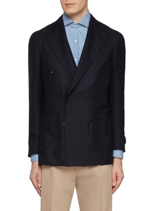 Main View - Click To Enlarge - RING JACKET - Peak Lapel Double Breasted Wool Blazer