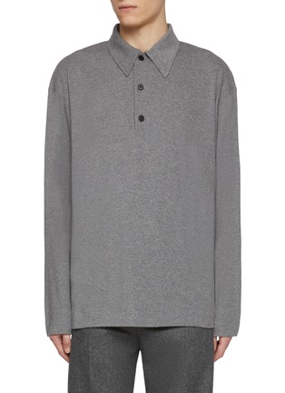 Main View - Click To Enlarge - THE ROW - Point Collar Cotton Cashmere Blend Polo Shirt