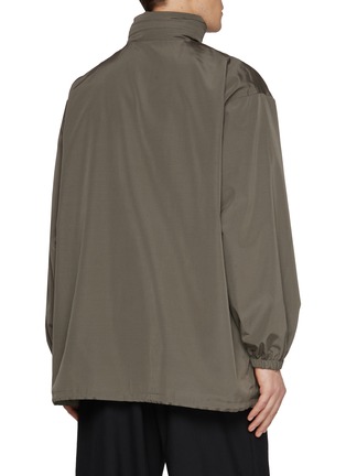 Back View - Click To Enlarge - THE ROW - Chon Hidden Hood Silk Wool Long Jacket