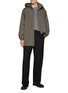 Figure View - Click To Enlarge - THE ROW - Chon Hidden Hood Silk Wool Long Jacket