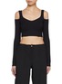 Main View - Click To Enlarge - ALO YOGA - Ribbed Cropped Butterfly Long Sleeve Top