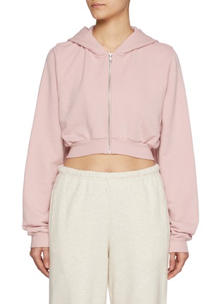 Main View - Click To Enlarge - ALO YOGA - Sweet Escape Cropped Zip Up Hoodie