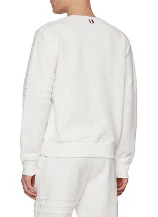 Back View - Click To Enlarge - THOM BROWNE - Tonal Four Bar Cotton Sweater