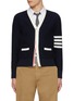 Main View - Click To Enlarge - THOM BROWNE - Hector 4 Bar Cotton Cardigan